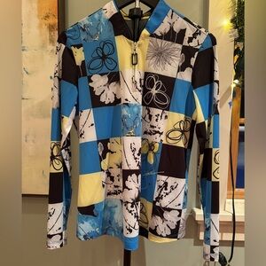 Jamie Sadock Sunsense SPF 50 long sleeve 1/4 Zip  pullover Top Size Small